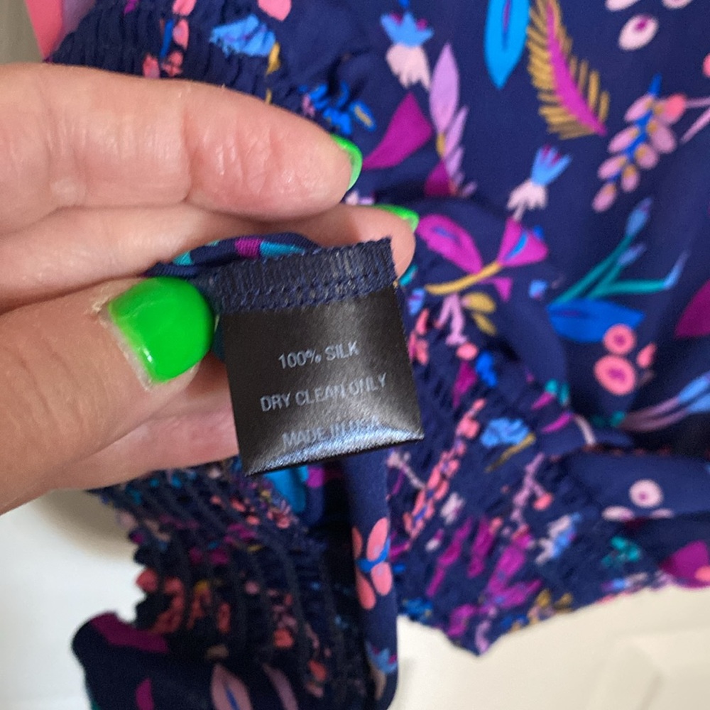 Alice & Trixie Navy Multicolor Floral Ruffle Sleeve Blouse - Picture 4 of 4